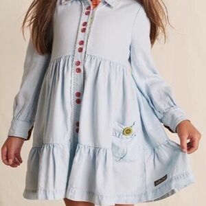 Matilda Jane Heart to Heart Walk the Line Girls’ Chambray Tiered Dress